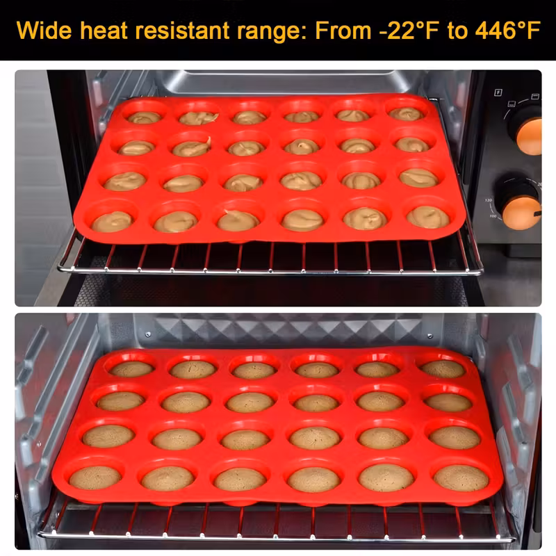 24-Cup Silicone Cake Mold for Baking Small Cakes and Desserts – description image 2