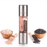 Stainless Steel Pepper and Sea Salt Grinder with Dual-Function Design – gallery image 8
