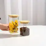 Glass Meal Prep Container for Overnight Storage with Bamboo Lid – gallery image 3