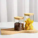 Glass Meal Prep Container for Overnight Storage with Bamboo Lid – gallery image 2