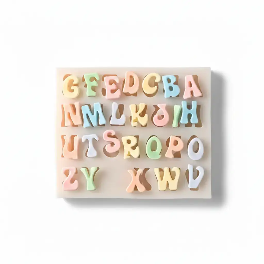 Alphabet and Number Silicone Biscuit Mold for Shaping Small Baked Items – main image