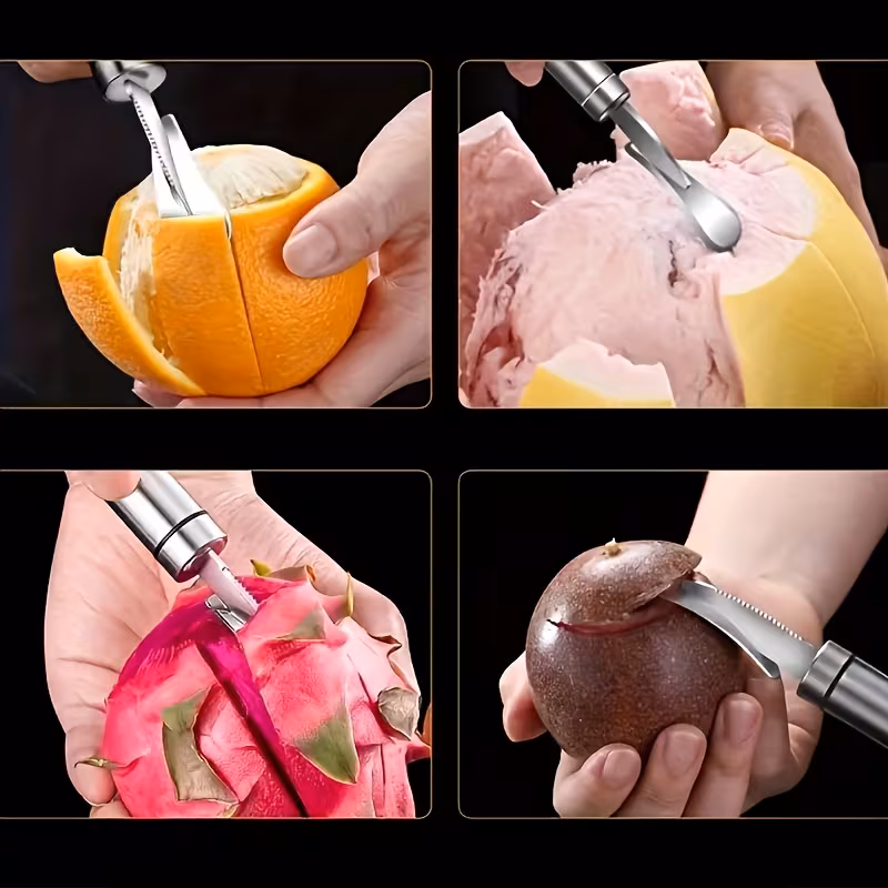 Stainless Steel Citrus Peeler for Removing Orange and Lemon Skins with Ergonomic Handle – description image 4