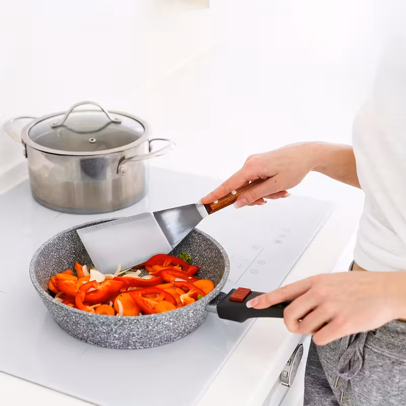 Stainless Steel Spatula for Turning and Lifting Foods with Beveled Edge and Hardwood Handle – description image 7