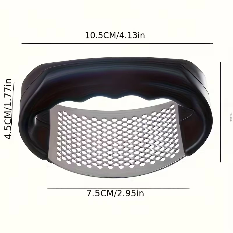 Stainless Steel Garlic Press for Crushing and Mincing with Manual Operation – description image 2