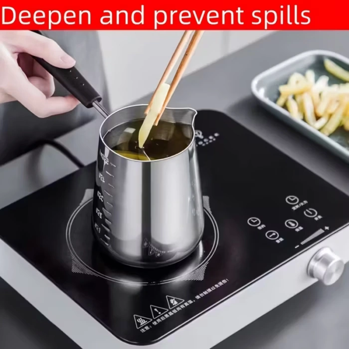 Mini Stainless Steel Milk Pot with Long Handle and Pour Spout for Heating Milk, Butter, Coffee and Sauces – description image 3