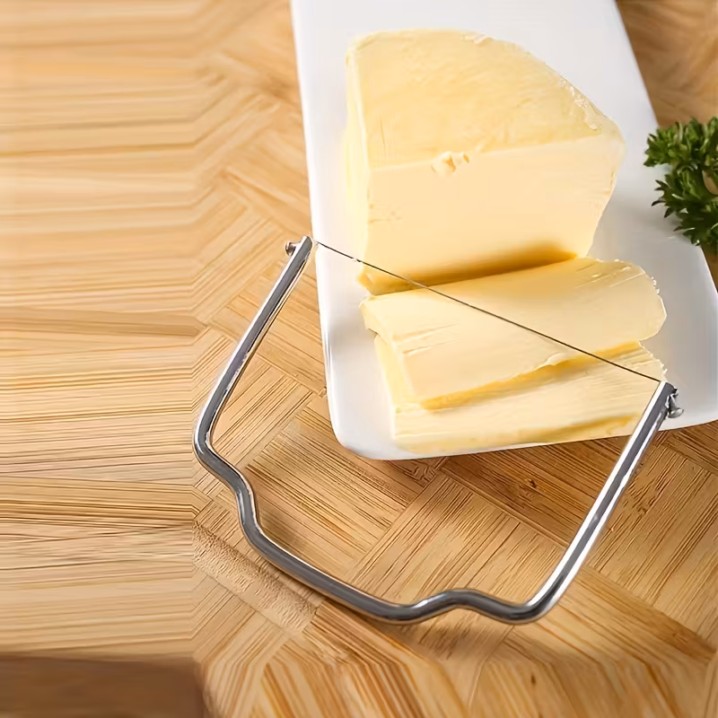 Stainless Steel Cheese Slicer for Soft Foods with Wire Cutting Design – description image 3