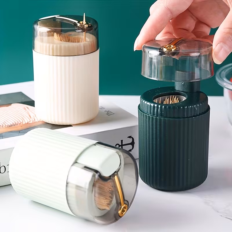 Automatic Press Toothpick Holder for Tabletop Storage and Dispensing – description image 9