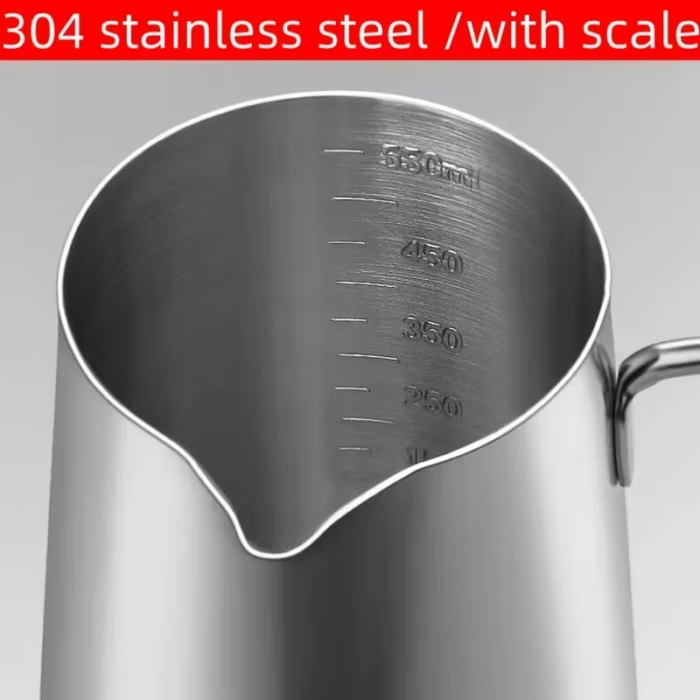 Mini Stainless Steel Milk Pot with Long Handle and Pour Spout for Heating Milk, Butter, Coffee and Sauces – description image 5
