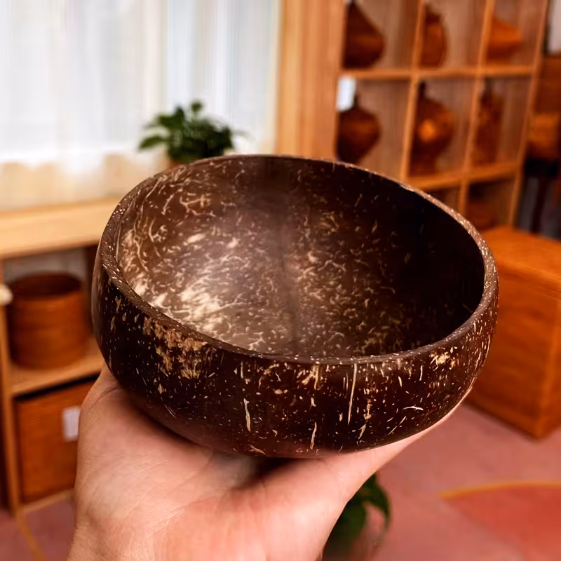 Coconut Shell Bowl Set with Spoon for Serving Yogurt, Salad, and Desserts – description image 3