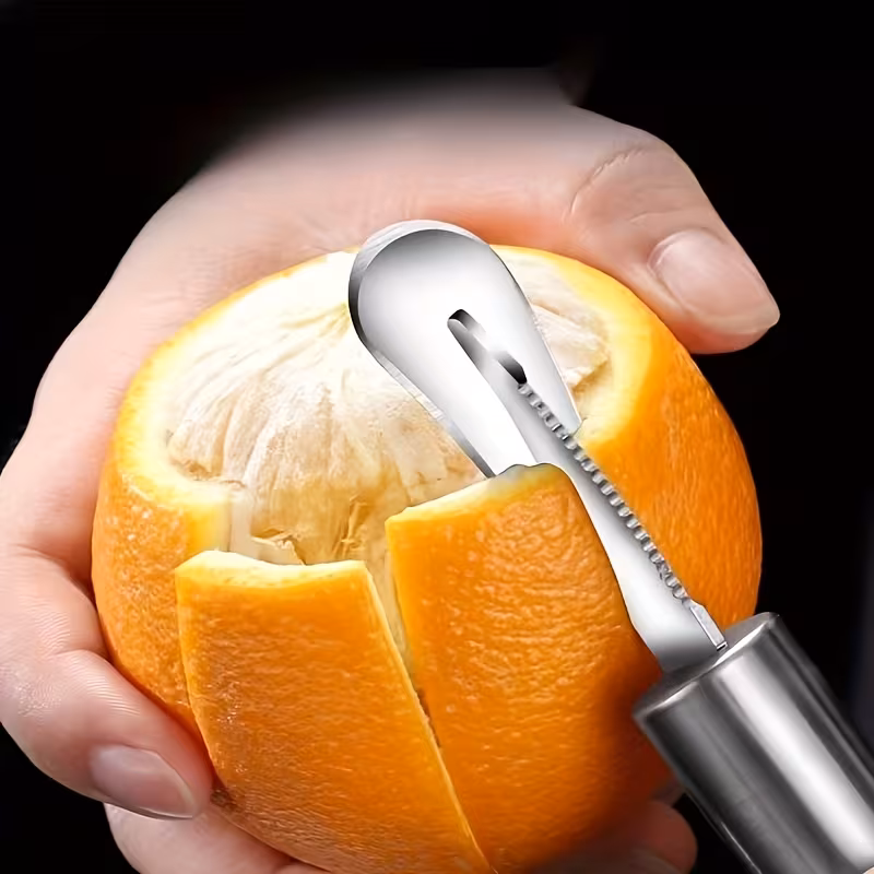 Stainless Steel Citrus Peeler for Removing Orange and Lemon Skins with Ergonomic Handle – description image 1