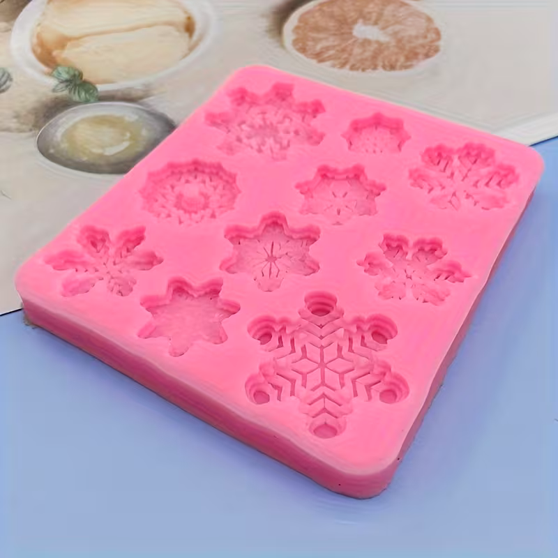Snowflake Silicone Baking Mold for Shaping Chocolate and Decorative Treats – description image 3