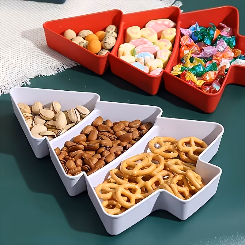 Christmas Tree Shaped Divider Serving Plate for Snacks and Appetizers – description image 3