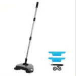 3-in-1 Rotating Hand Push Sweeper for Hard Floor Cleaning & Debris Pickup, Adjustable Handle – gallery image 10