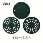 3pcs Silicone Insulated Mats for Heat Insulation & Surface Protection, Non-Slip Design – gallery image 13