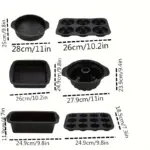 6pcs Silicone Baking Pan Set for Baking Cakes & Bread, Non-Stick Surface – gallery image 4