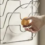 Metal Pot Lid Organizer Rack for Hanging & Space-Saving Storage, Multi-Level Design – gallery image 5