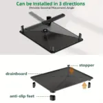 Two-Tier Dish Drying Rack for Dish Draining & Air Drying with Metal Frame and Drainboard – gallery image 10