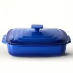 Large Ceramic Casserole Dish with Lid for Baking & Serving, Rectangular Deep Design – gallery image 2