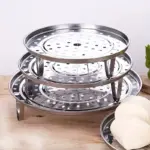 3pcs Stainless Steel Steamer Rack for Steaming and Baking – main image