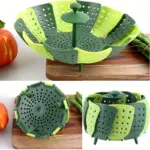 Collapsible Silicone Vegetable Steamer Basket for Steaming Food with Perforated Quick-Drain Design – gallery image 6