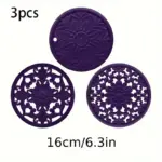 3pcs Silicone Insulated Mats for Heat Insulation & Surface Protection, Non-Slip Design – gallery image 14