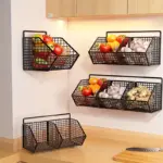 Wall-Mounted Storage Rack for Organizing Snacks & Condiments with Hanging Basket Design – gallery image 8