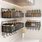 Iron Storage Rack for Organizing & Hanging Items with Grid Design and Hooked Rail – gallery image 4