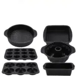 6pcs Silicone Baking Pan Set for Baking Cakes & Bread, Non-Stick Surface – gallery image 3