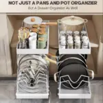 Pull-Out Pot and Pan Storage Organizer for Cabinet Storage and Organization, Adjustable Divider Design – gallery image 12