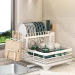 Double-Layer Carbon Steel Dish Rack for Drying Dishes & Organizing Countertop Items – gallery image 2