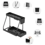 2pcs Under-Sink Sliding Shelf Organizer for Storage & Organization, Pull-Out Design – gallery image 10