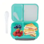 Salad Container for Portable Meal Prep with Two Sections and Dressing Cup – gallery image 6