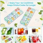 4pcs Large Ice Cube Tray for Making Ice Cubes and Ice Balls, Flexible Mold with Removable Lid – gallery image 7