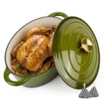 Enameled Cast Iron Dutch Oven Pot with Lid for Bread Baking & Cooking, Dual Handles – gallery image 2