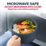 Microwave Ramen Bowl with Lid and Spoon for Heating & Serving Noodles, 850ml Round Plastic Container – gallery image 8