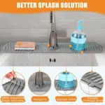 Kitchen Sink Splash Guard Mat for Catching Faucet Drips and Splashes, Flexible Drying Surface – gallery image 6