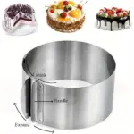 Adjustable Stainless Steel Cake Mold Ring for Baking & Molding, Non-Stick Surface Design – gallery image 9