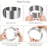 Adjustable Stainless Steel Cake Mold Ring for Baking & Molding, Non-Stick Surface Design – gallery image 7