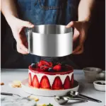 Adjustable Stainless Steel Cake Mold Ring for Baking & Molding, Non-Stick Surface Design – gallery image 3