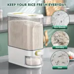 Large-Capacity Rice Storage Container for Storing Dry Foods with Measuring Cup & Time Markings – gallery image 9
