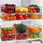 6pcs Refrigerator Organizer Bins for Food Storage & Organization, Transparent – gallery image 2