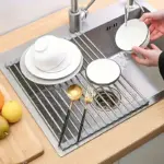 Stainless Steel Roll-Up Dish Drying Rack for Drying Dishes & Air-Drying Items – gallery image 9