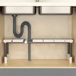 Adjustable Under-Sink Storage Rack for Organizing Household Items and Space-Saving Storage – gallery image 2