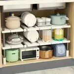 Adjustable Under-Sink Storage Rack for Organizing Household Items and Space-Saving Storage – gallery image 5