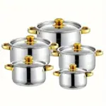 5-Piece Stainless Steel Cookware Set for Everyday Cooking with Easy-Clean Surface – main image