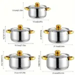 5-Piece Stainless Steel Cookware Set for Everyday Cooking with Easy-Clean Surface – gallery image 4