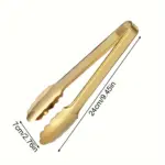 2pcs Stainless Steel Serving Tongs for Gripping & Serving, 9in Champagne Gold Finish – gallery image 4
