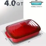 Large Ceramic Casserole Dish with Lid for Baking & Serving, Rectangular Deep Design – gallery image 4