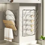 Metal Pot Lid Organizer Rack for Hanging & Space-Saving Storage, Multi-Level Design – gallery image 3