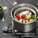 Stainless Steel Steamer Basket for Steaming & Straining with Handle – gallery image 6